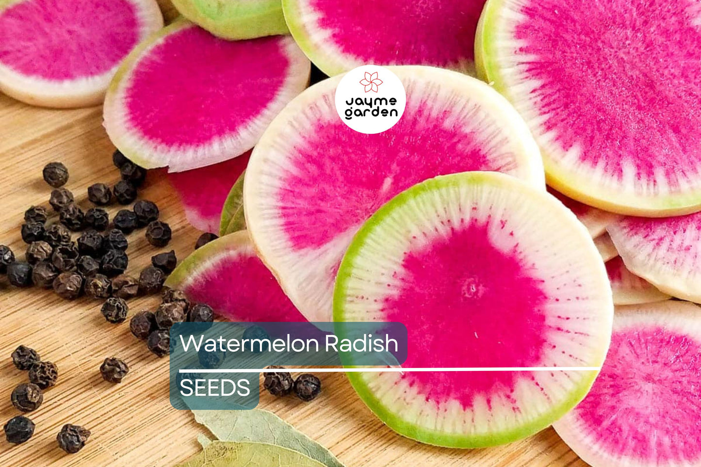 Watermelon Radish Seeds - Heirloom, Non-GMO, Pink Flesh, Mild & Sweet, USDA Zones 3-10,
