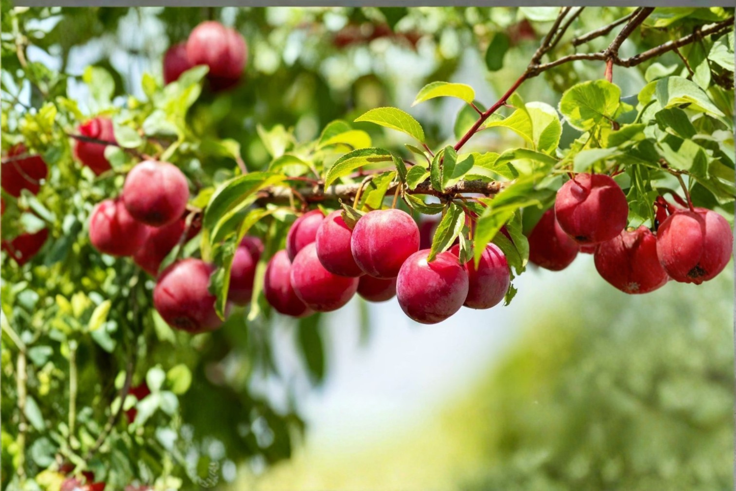 AU Rosa Plum Tree 4-6 Ft Live Plant – Sweet Red Plum Fruit Tree for Garden, Backyard Orchard Outdoor Planting