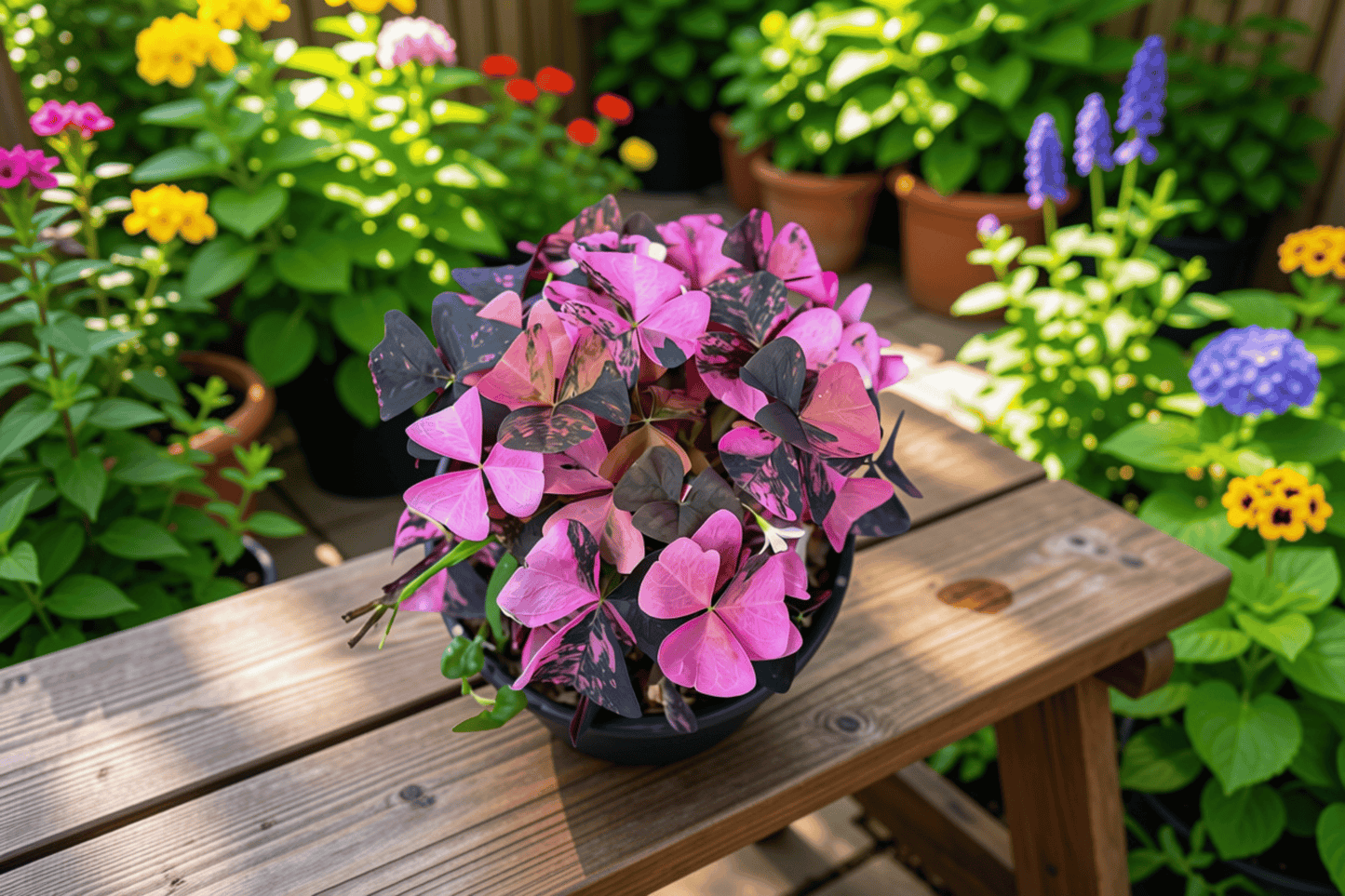 2 Variegated Pink Oxalis Tissue Culture Plants Bare Root – Oxalis spp.