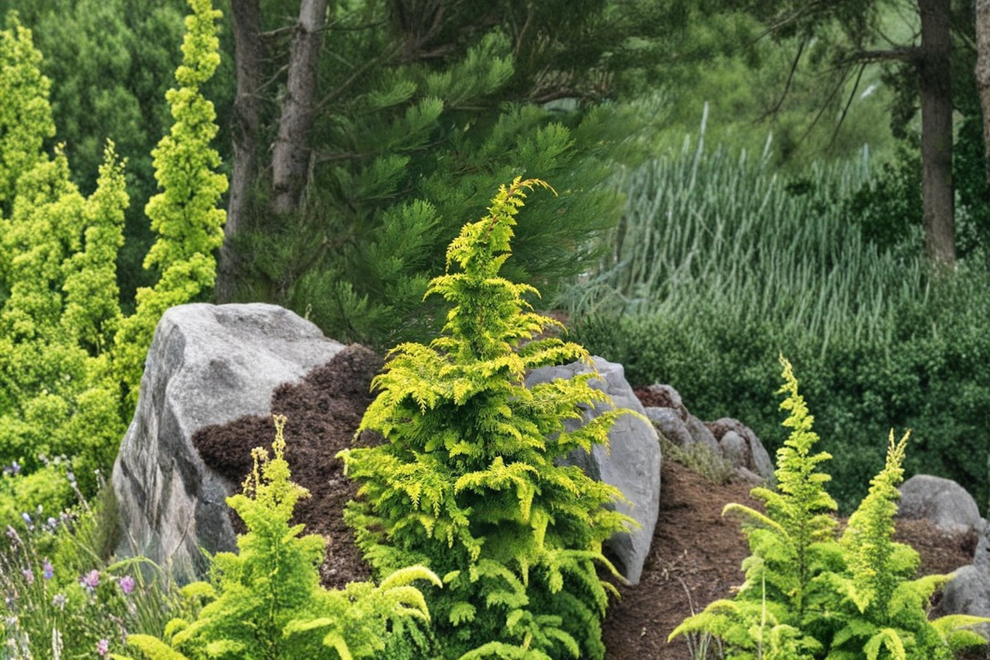 Hinoki Cypress ‘Well’s Special’ 10” Live Plant – Chamaecyparis obtusa Evergreen in 1 Gallon Pot for Garden