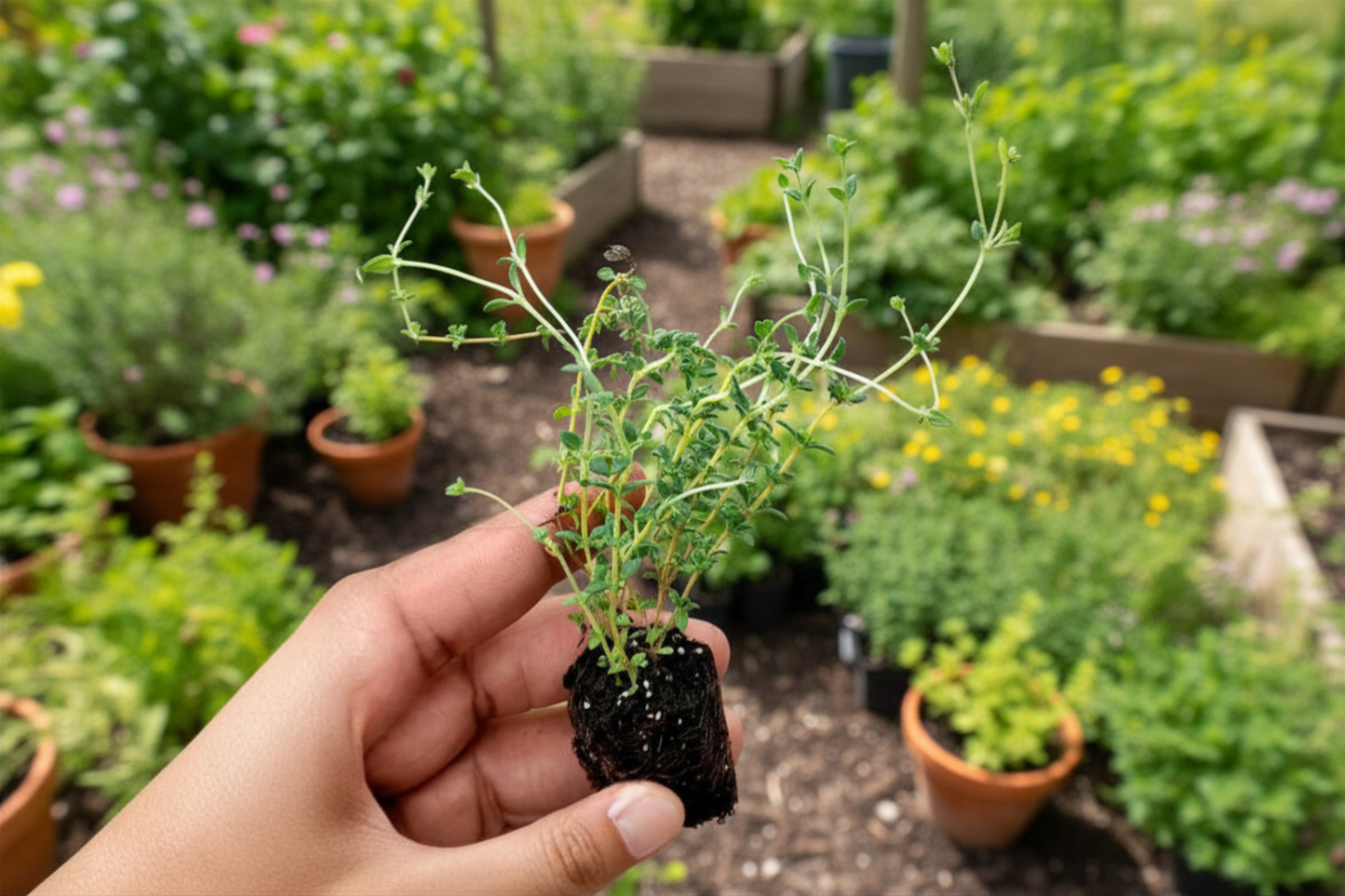 Lavender Thyme Live Plant Organic Perennial Herb 5 Inch Pot Aromatic Garden Plant Culinary Herb for Patio Container Garden