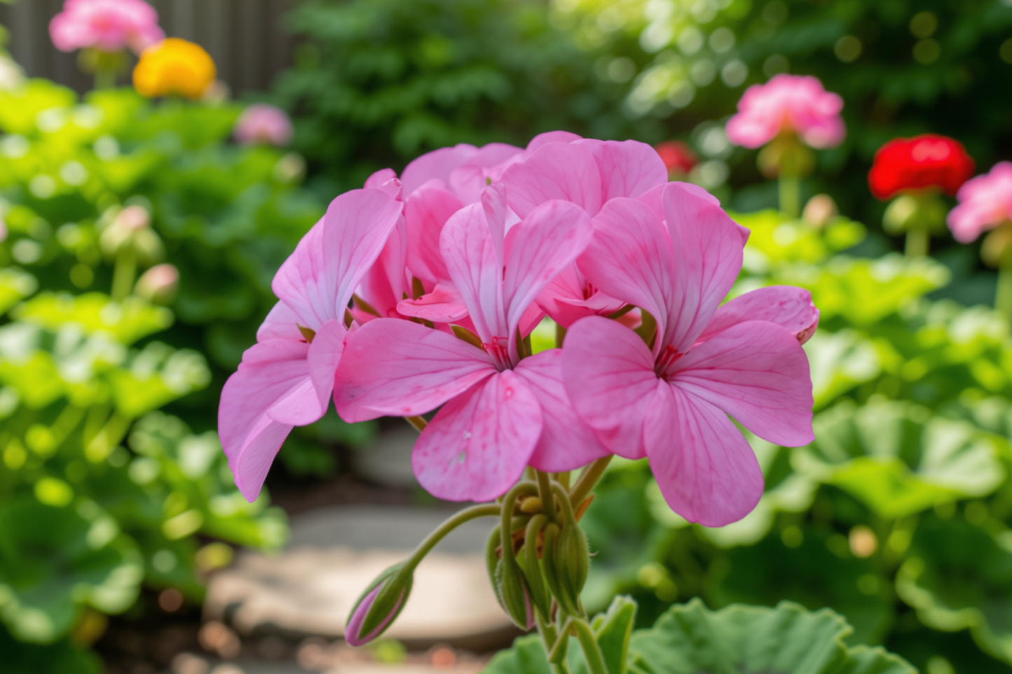 4 Bubblegum Pink Zonal Geranium Cuttings 8 Inches – Pelargonium × hortorum Live Cuttings