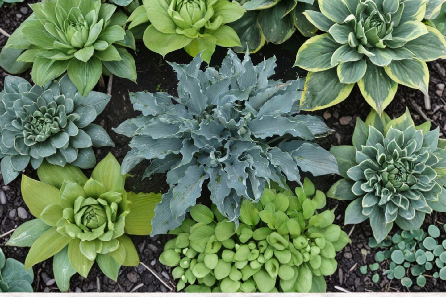 Waterslide Hosta 3 Inch Pot Blue Green Leaf Shade Perennial Garden Starter Plant Compact Foliage Plant