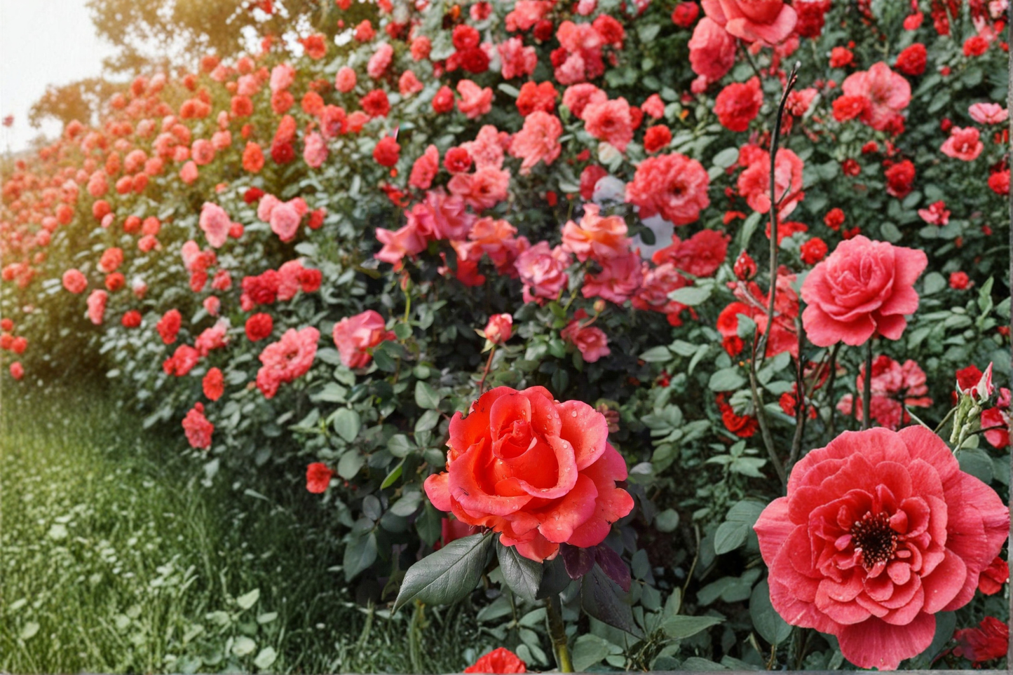 Ring of Fire Hybrid Tea Rose Plant 1 Gallon Live Bush – Red Orange Yellow Rose Garden Shrub Landscaping
