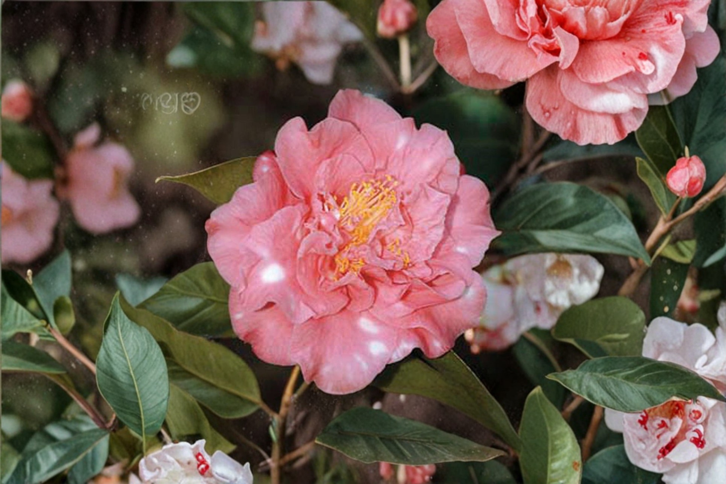 Betty Sheffield Camellia 1 Gallon Live Plant – Camellia japonica Pink White Variegated Flower Evergreen Shrub Shade Garden