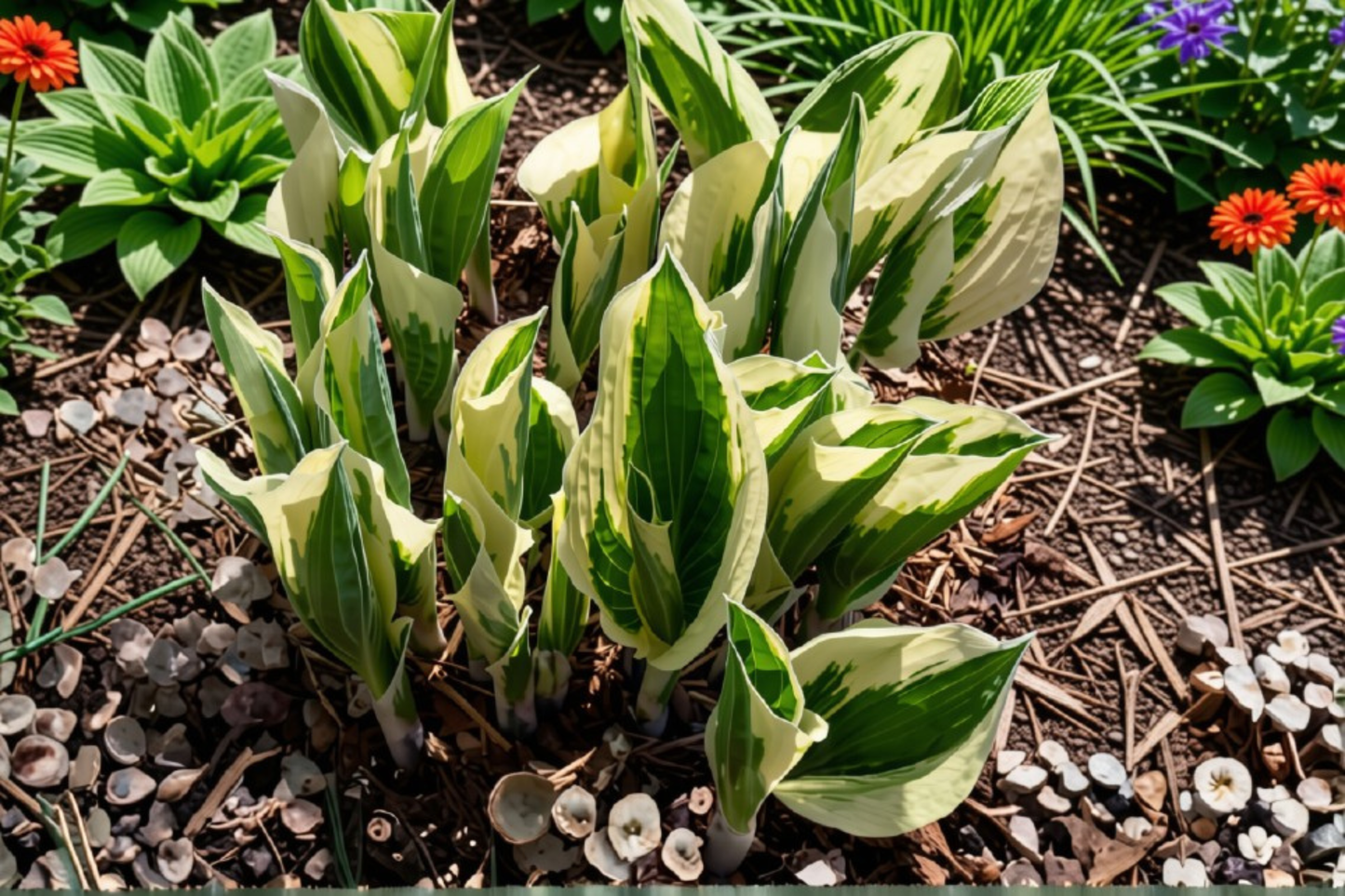 Voices in the Wind Hosta Live Plants 3 Rooted Starters in 1 Qt Pots Variegated Shade Perennial Foliage Plant