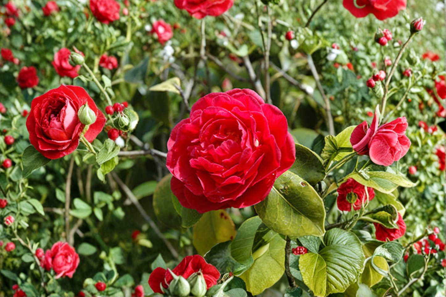 Japanese Camellia ‘Mathotiana’ 1 Gallon Live Plant – Camellia japonica Red Evergreen Flowering Shrub