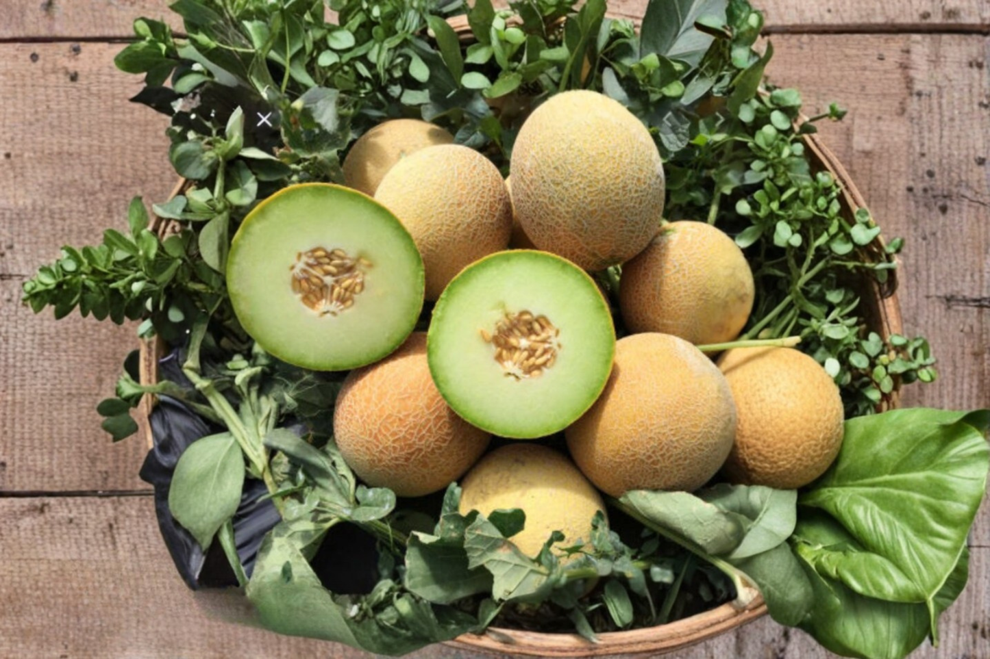Mini Green Machine Melon Seeds Compact Fruit Vine 15 Seeds for Container and Outdoor Garden Growing