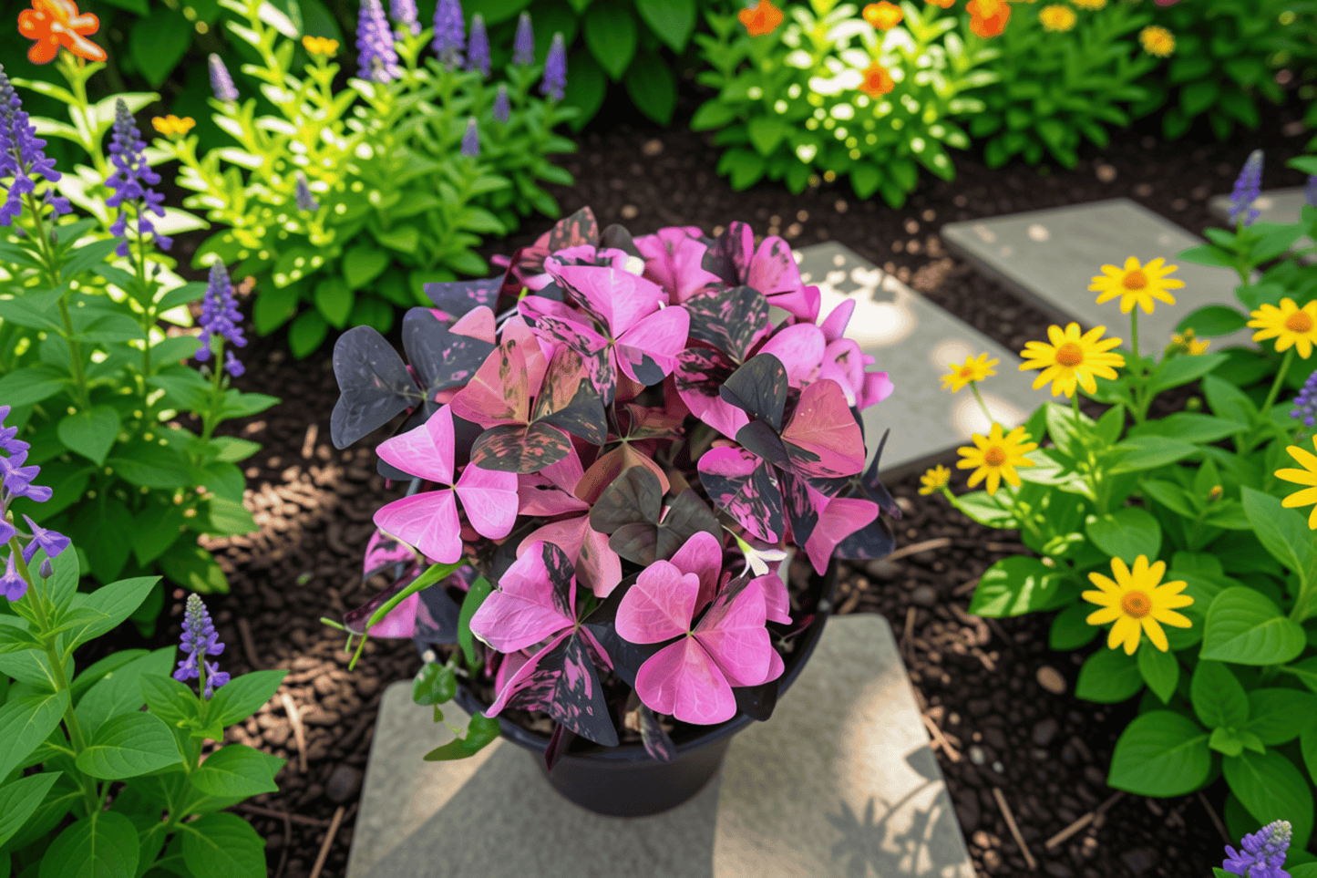 2 Variegated Pink Oxalis Tissue Culture Plants – Rare Tropical Houseplants