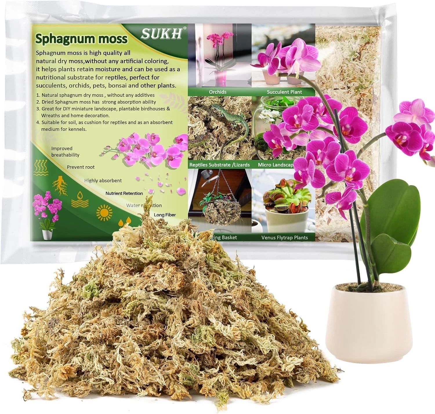 sphagnum moss for bonsai 4oz Sphagnum Moss for Plants