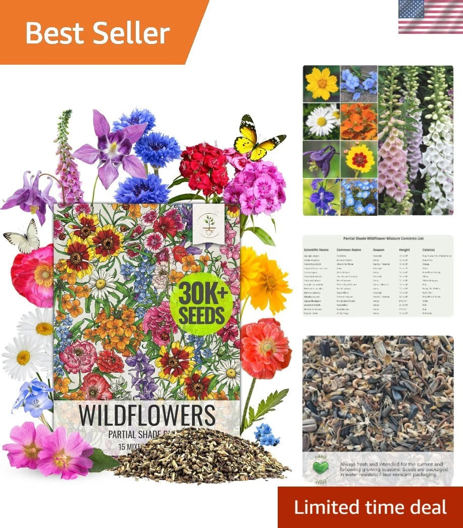 Wildflower Seed Collection 2 Ounce Mix - Open Pollinated Annuals & Perennials for Pollinator Gardens, Native Plants