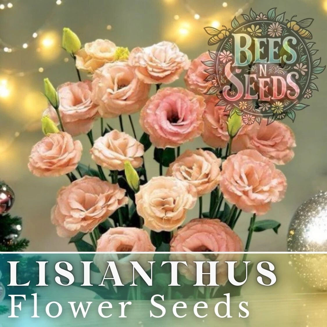 flower seeds lisianthus seeds Lisianthus Seeds - Coral Momento - Non-GMO Heirloom Flower Seeds - 125-5000 Seeds