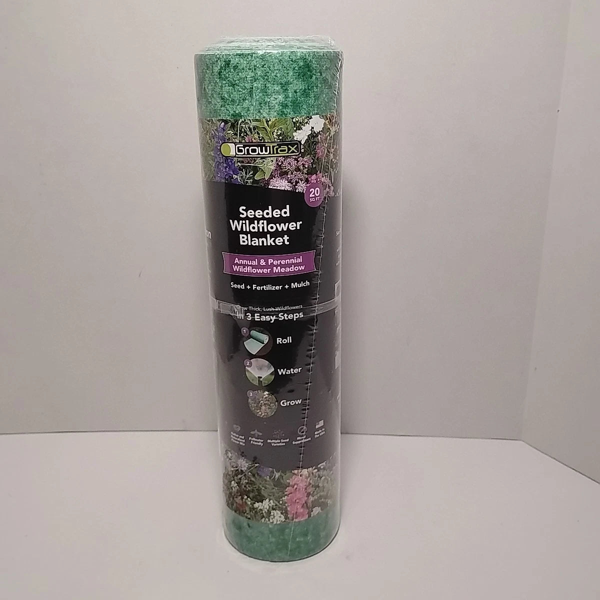 3-in-1 Seeded Wildflower Blanket - 20 sq. ft. - Annual & Perennial Mix - Eco-Friendly Wildflower Seed Mat