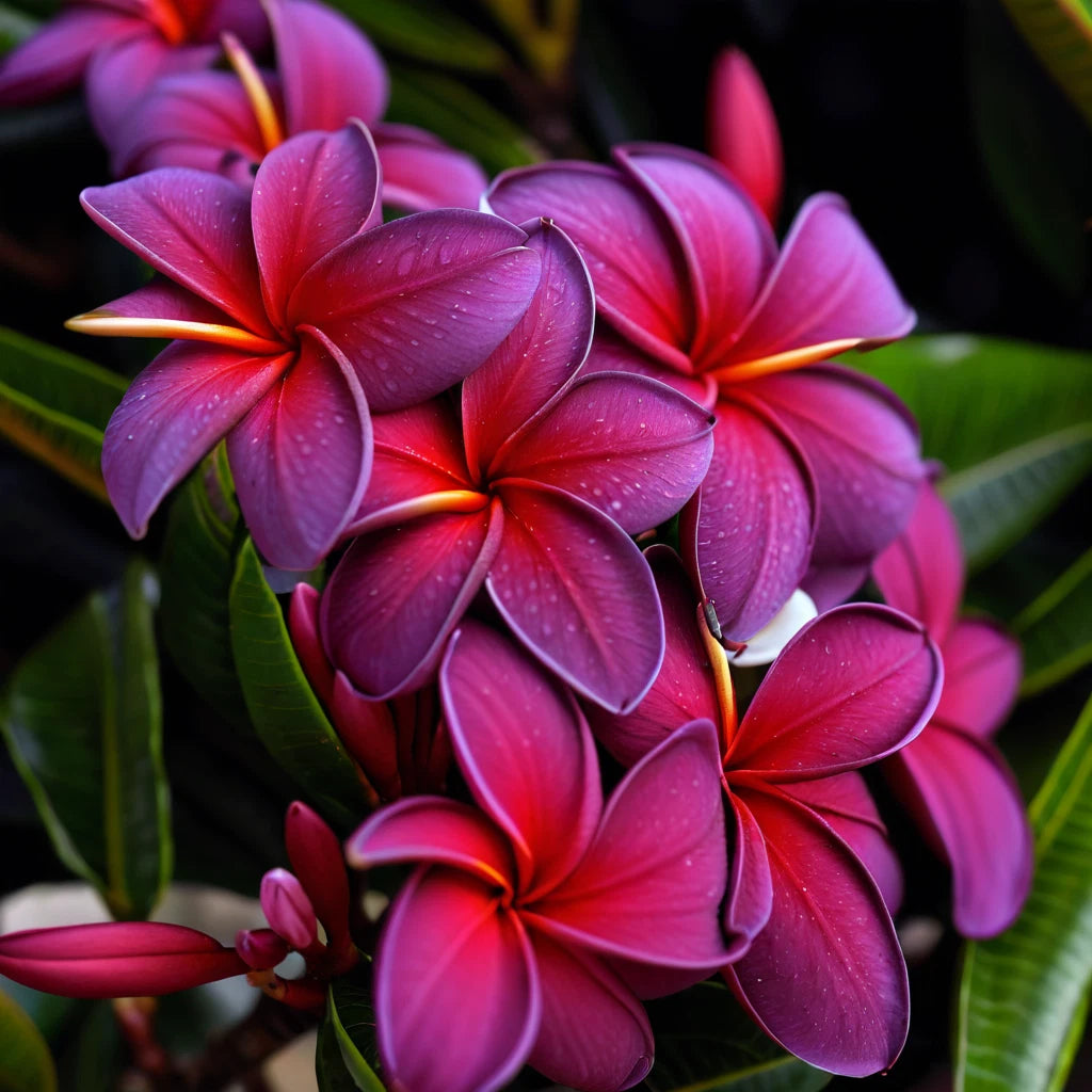 Black Purple Plumeria Seeds - 5 Pack Hawaiian Flower Lei Perennial (Plumeria rubra)