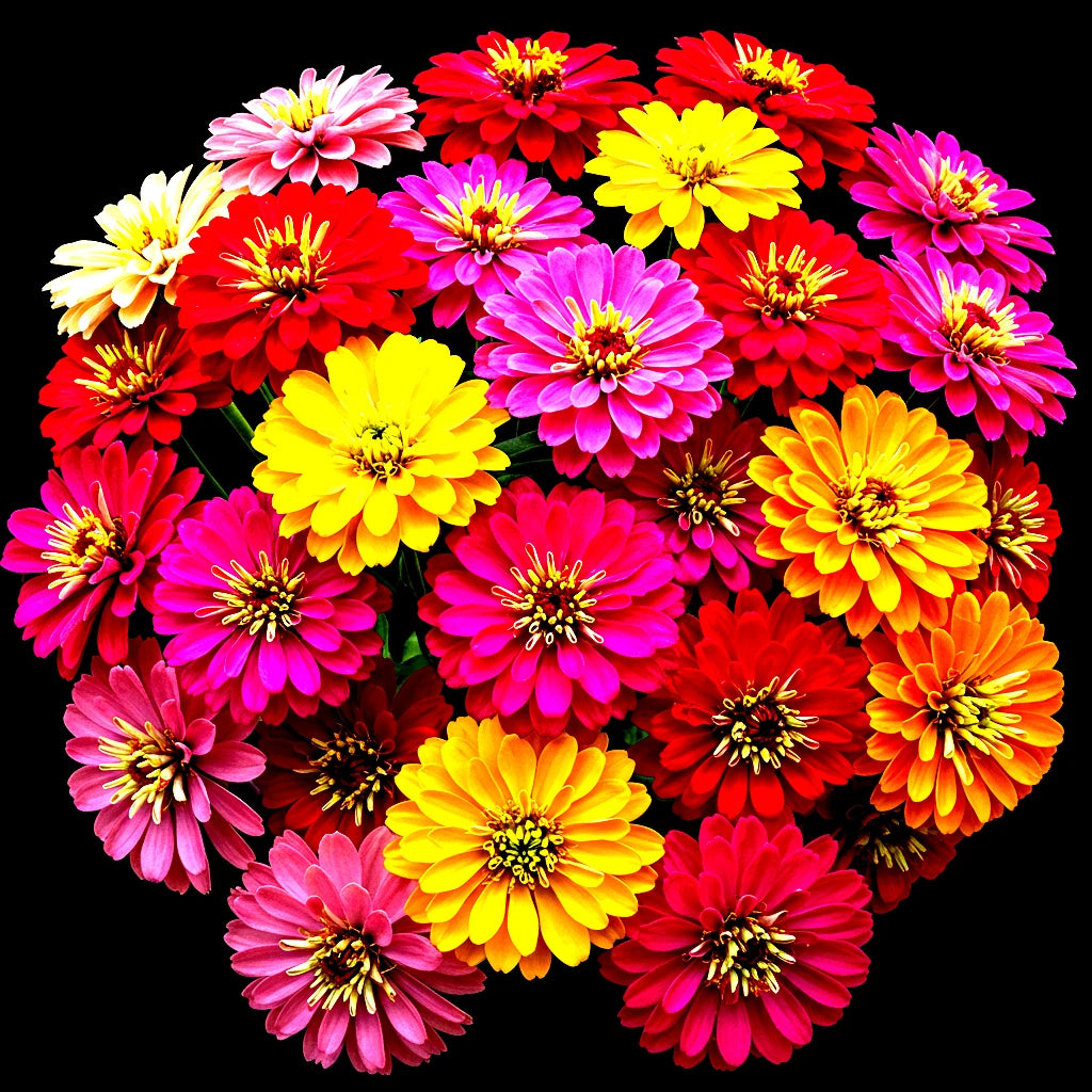 Zinnia Seeds - 300+ Summer Mix - Heat Tolerant Hummingbird Friendly - Zinnia elegans