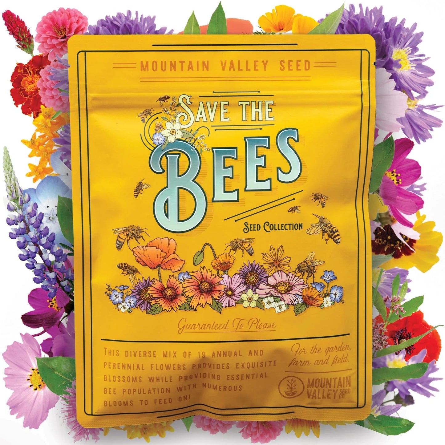 Bulk Wildflower Seeds 2 Oz - Non-GMO Bee & Pollinator Mix, 80,000+ Seeds, Eco-Friendly Planting, Biodiversity Enhancement