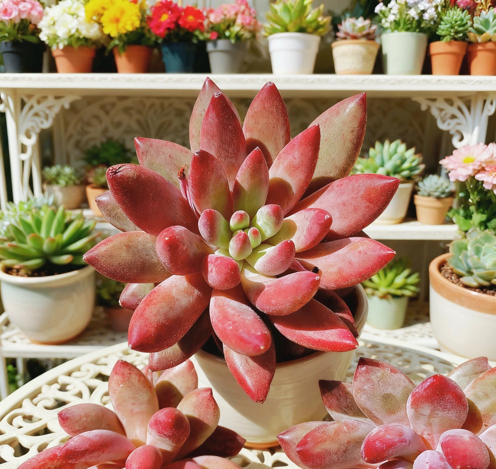 rare succulent plant Echeveria Cherry Rare Succulent Plant - Bare Root Easy Care Live
