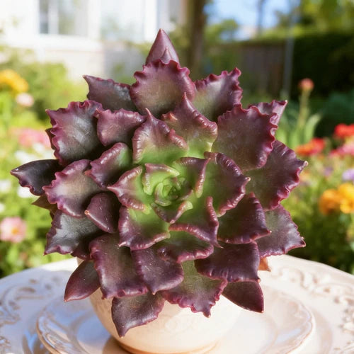 black knight succulent care Echeveria 'Black Knight' Succulent Plant - Rare Bare Root Black Dumpling Skin