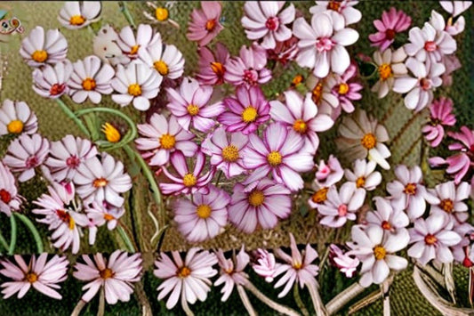 Cosmos Picotee Seeds: Pink & White Flower, Pollinator Friendly (100 Seeds)