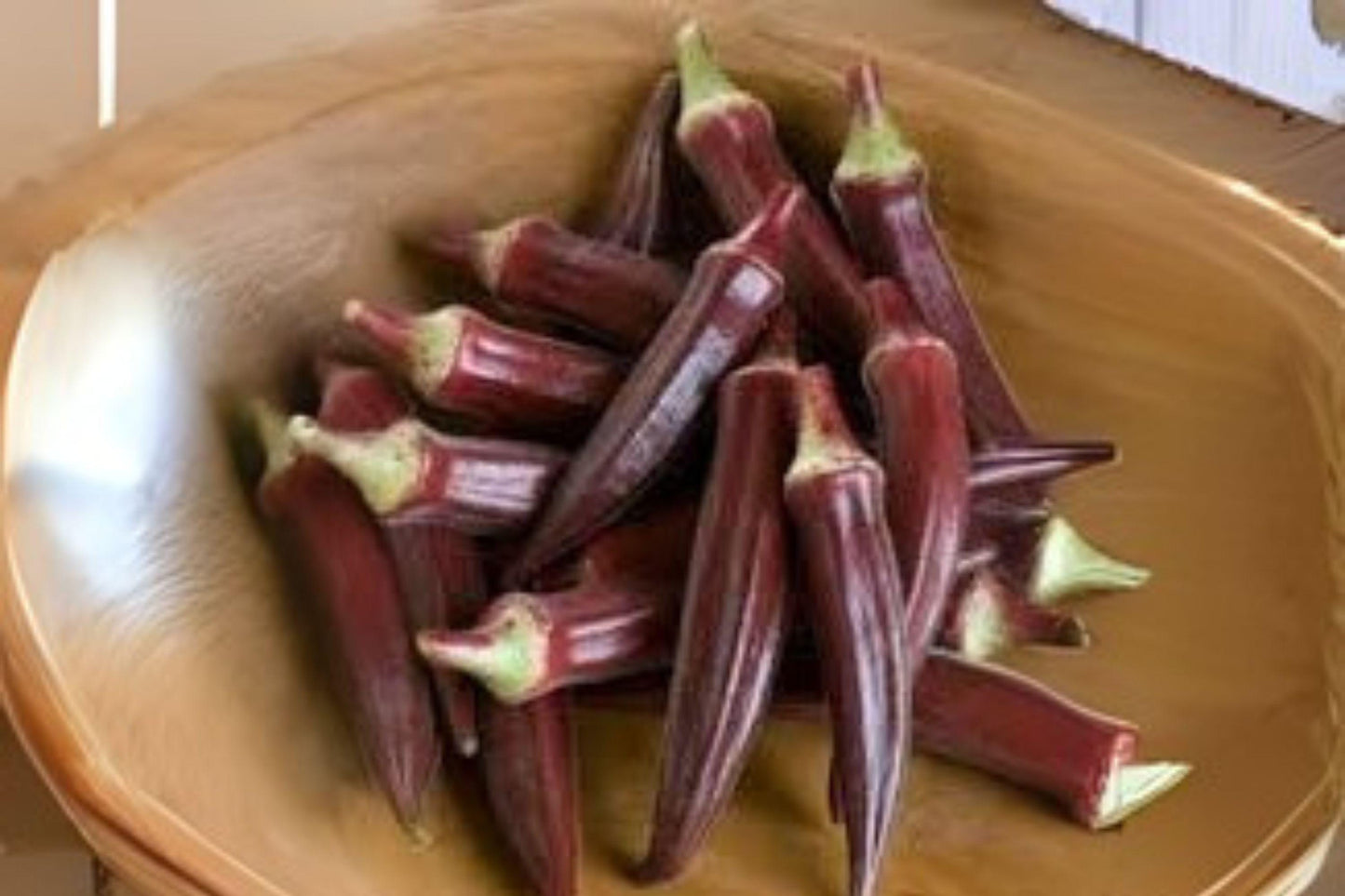 15 Seeds Okra Red Burgundy – Heirloom Deep Red Pods, Ornamental & Edible Garden Variety