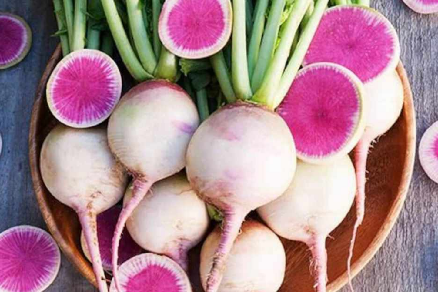 100 Seeds Watermelon Radish - Raphanus sativus, Unique Pink Flesh Radish, Mild Sweet Flavor, Heirloom Vegetable Seeds