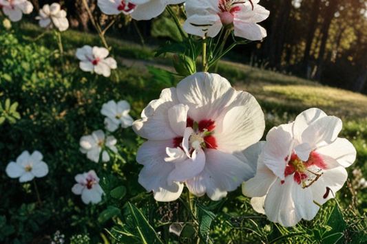 Double White Rose of Sharon Althea 3 Gal Live Plant Hibiscus Flowering Shrub Large Garden Bush Outdoor Landscape Plant