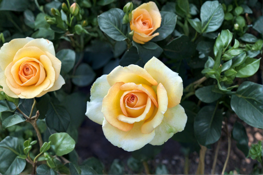 Gold Medal Grandiflora Rose Plant 5 Gal – Live Bush with Yellow Orange Blooms for Garden Landscaping Outdoor Shrub Roses