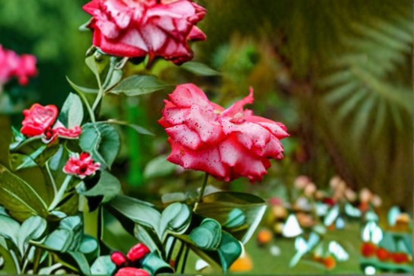 Impatient Floribunda Rose Bush 3 Gal Live Plant – Orange Red Blooms, Flowering Garden Shrub for Outdoor Landscape