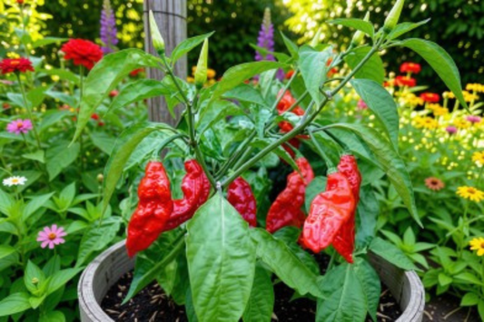 3 Red Ghost Bhut Jolokia Live Pepper Plants – 75+ Day Old Capsicum chinense