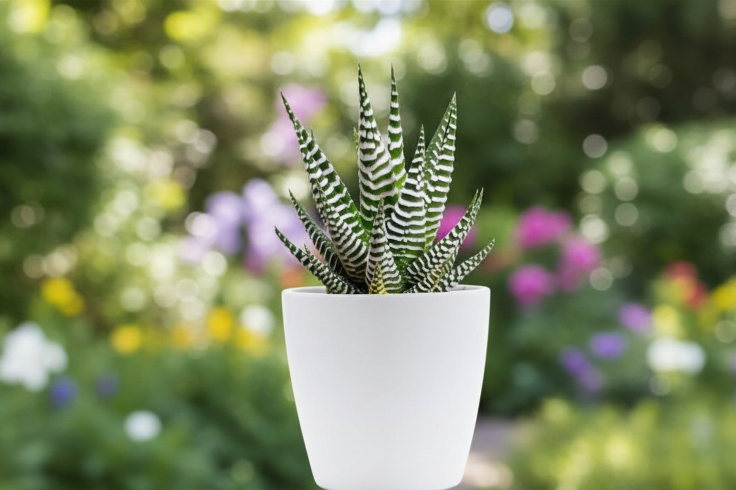 Haworthia Succulent in White Ceramic Planter Live Succulent Plant Small Houseplant Teacher Gift Dorm Room Decor