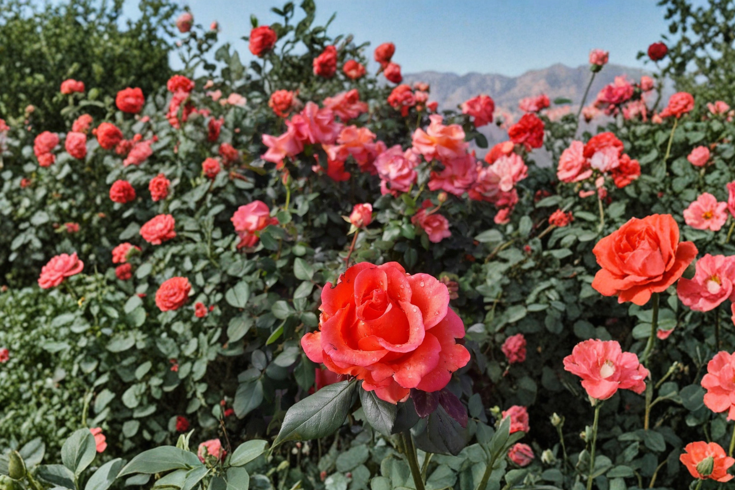 Ring of Fire Hybrid Tea Rose Plant 1 Gal Orange Red Rose Bush Live Outdoor Garden Flowering Shrub