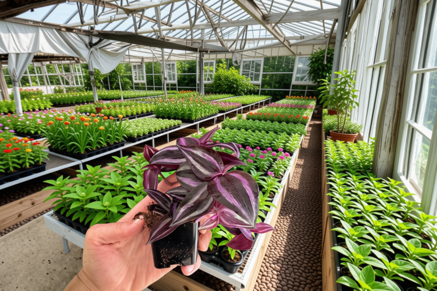 2 Red Tradescantia (Tradescantia pendula) Live Starter Plants – Bare Root (2" Pot Size)