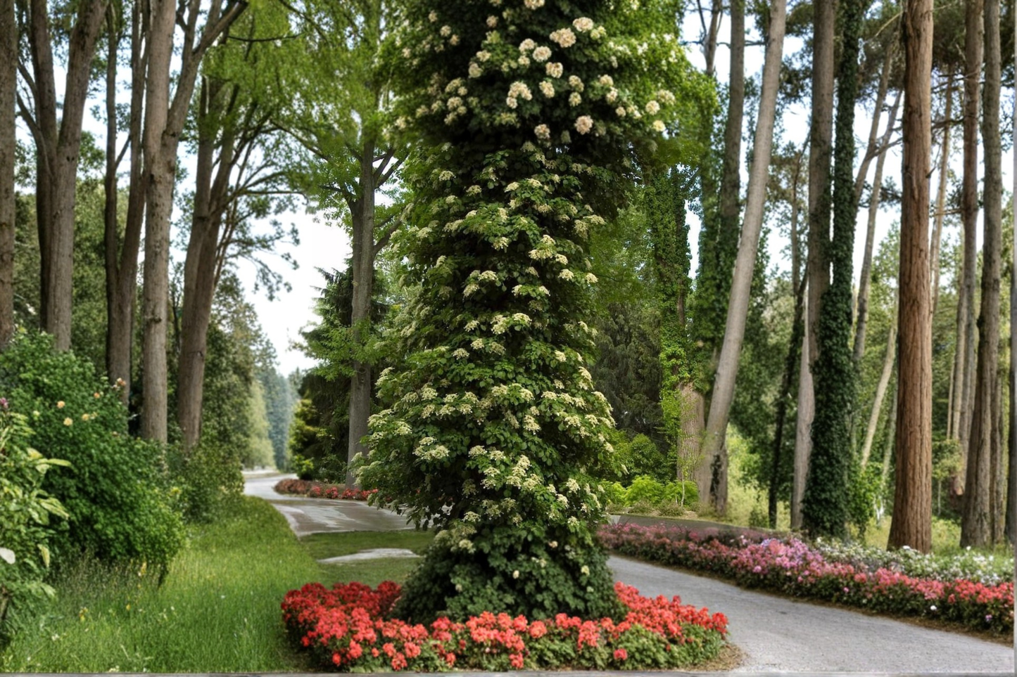 Climbing Hydrangea 4” Live Plant – Hydrangea anomala petiolaris Vine for Shade Trellis Wall Garden