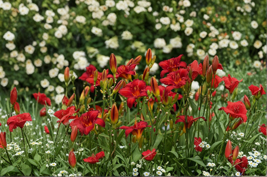 Chicago Apache Daylily 3 Bare Root Plants Red Flower Perennial Easy Care Garden Border Hemerocallis