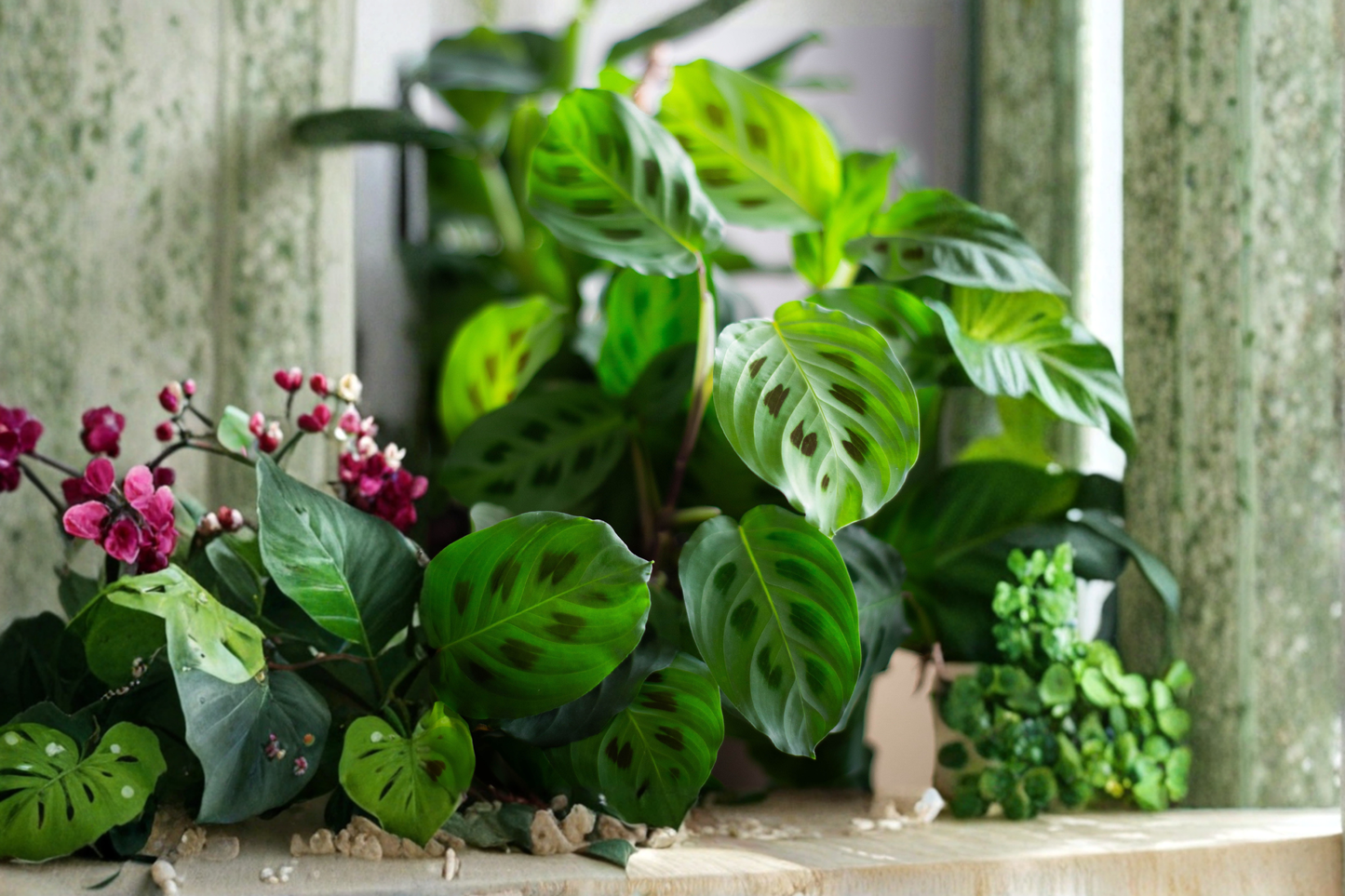 Maranta Lemon Lime Prayer Plant Live in 4-Inch Pot – Indoor Houseplant