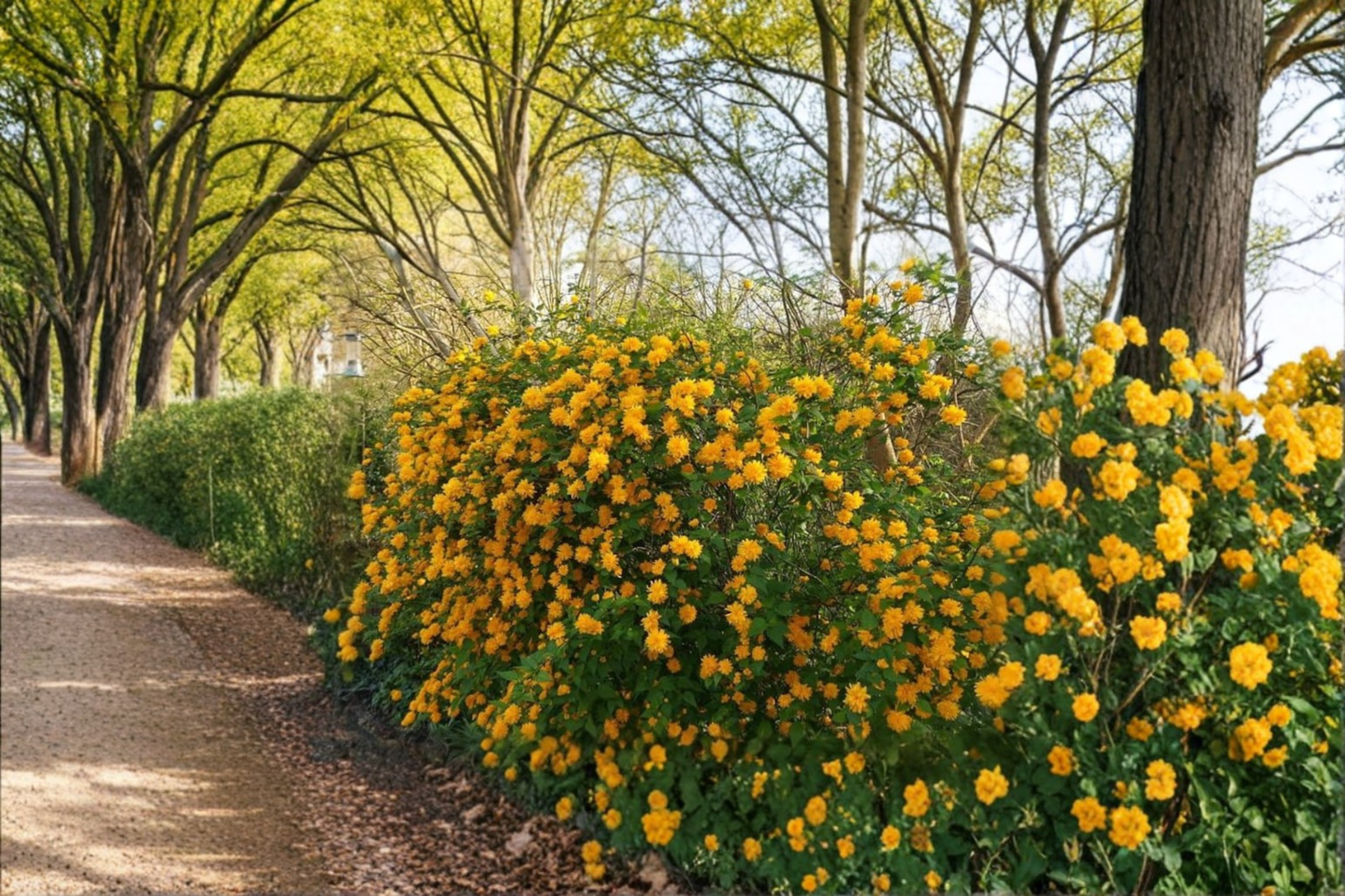 Japanese Kerria Pleniflora Live Plant 1 Gallon – Double Yellow Flowering Shrub for Garden Landscape