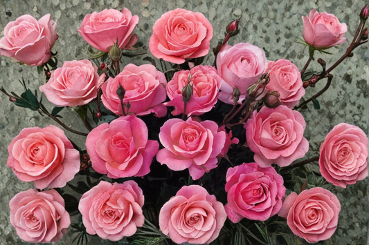Grace Kelly Grandiflora Rose 1 Gal Live Plant Cream Pink Everblooming Bush Elegant Garden Shrub Outdoor Rose Plant