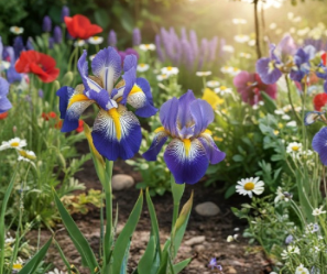35 Blue Comet Bearded Iris Seeds Blue White Yellow Flowering Perennial Garden Plant Seeds for Outdoor Growing