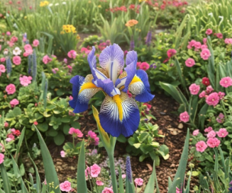 35 Blue Comet Bearded Iris Seeds Blue White Yellow Flower Iris Germanica Garden Perennial