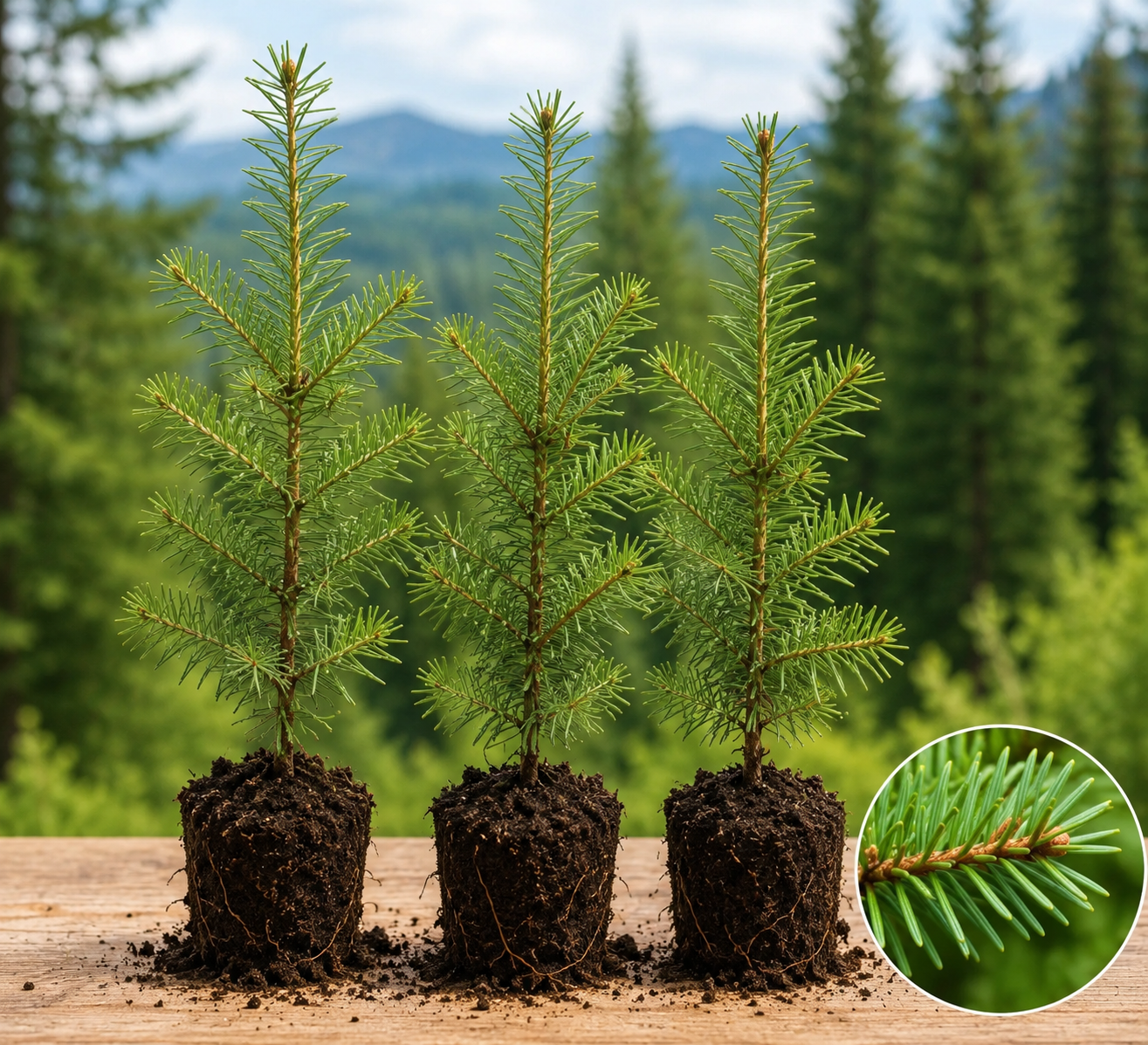 Douglas Fir 3 Live Rooted Seedlings 8–14 Inch – Pseudotsuga menziesii var. menziesii ⭐