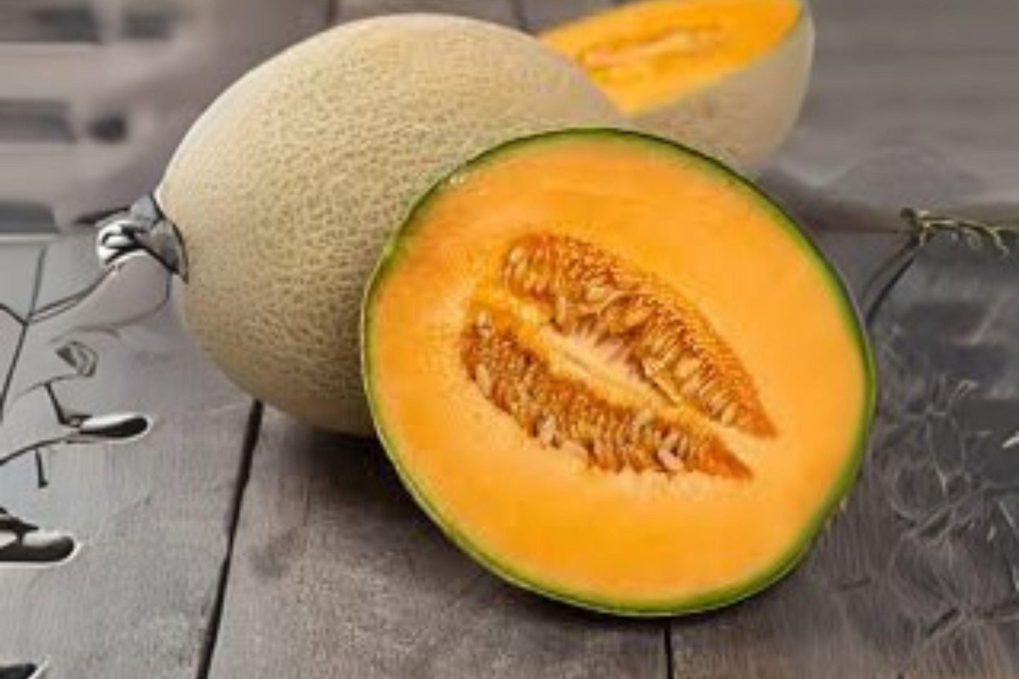 Heirloom Cantaloupe Seeds - Hales Jumbo Melon, Sweet Orange Flesh (35 Seeds)