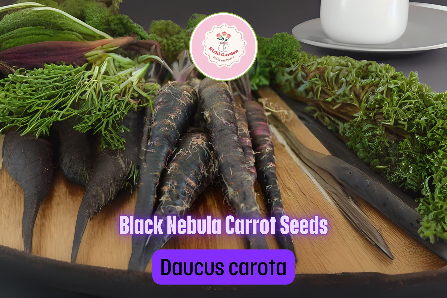 500+ Black Nebula Carrot Seeds | Daucus carota | Deep Purple-Black Non-GMO Heirloom Carrots for Planting | Unique Garden Vegetable