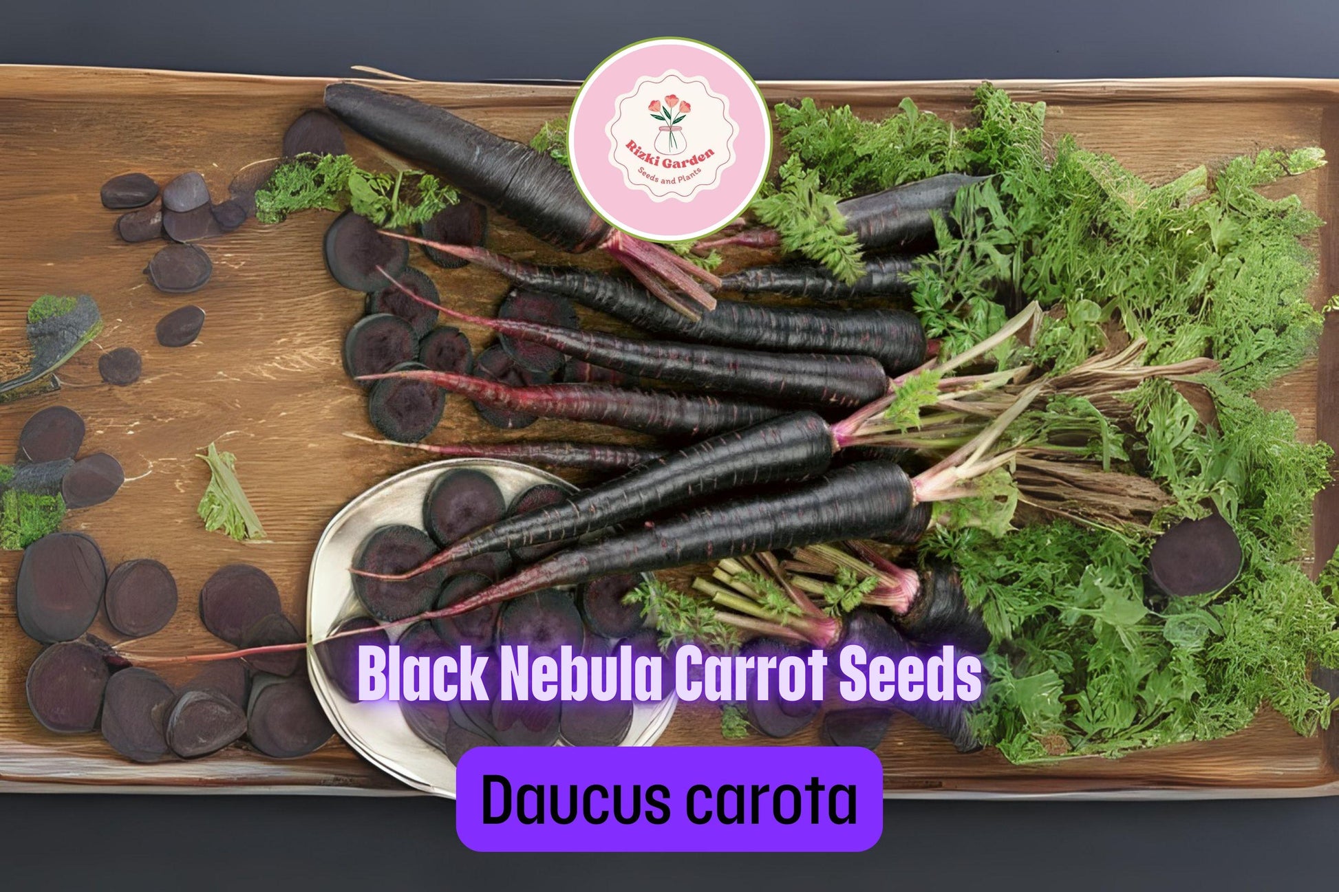 500+ Black Nebula Carrot Seeds | Daucus carota | Deep Purple-Black Non-GMO Heirloom Carrots for Planting | Unique Garden Vegetable