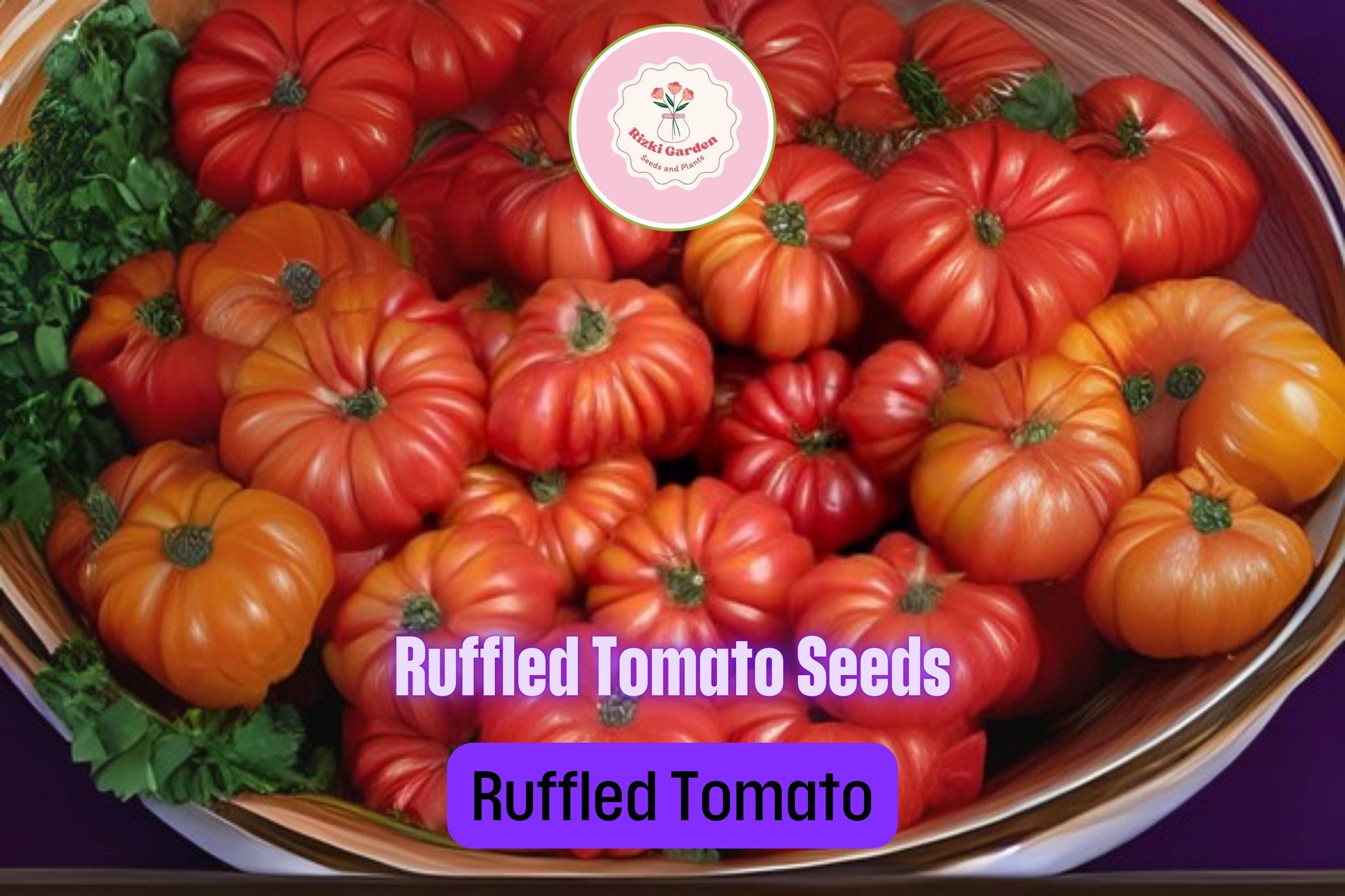 25 Ruffled Tomato Seeds | Exotic Heirloom Solanum lycopersicum | Grow Beautiful Ribbed Tomatoes for Salads, Sauces & Gardens