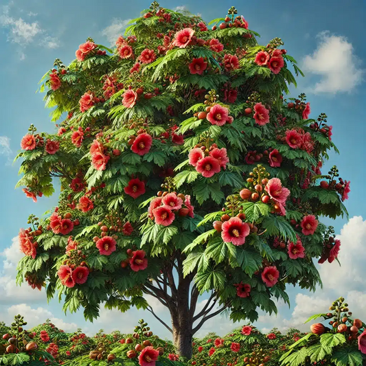 Portia Tree Starter Plant - Thespesia grandiflora 12”-24” | Tropical Flowering Tree for Garden