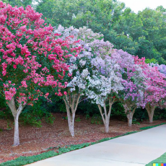 100 Crepe Myrtle Flower Tree Seeds - 6 Bright Colors (Lagerstroemia), Hardy Ornamental Tree, Beautiful Summer Blooms, Colorful Landscape