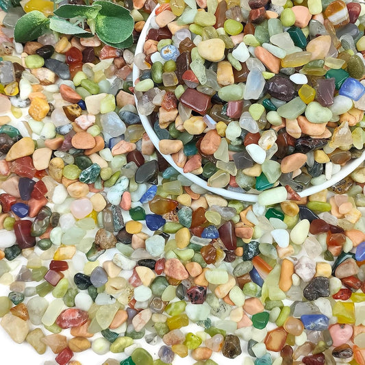 2LB Colorful Pebbles for Succulents, 3/8 Inch Natural River Rocks for Plants, Decorative Gravel for Gardening, Natural Stone