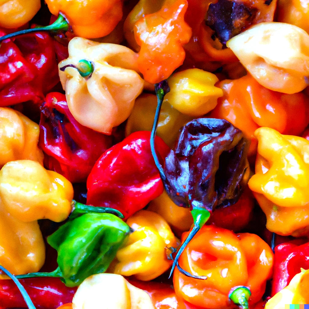 Habanero Pepper Seeds | 20+ Rainbow Mix, Hot Color Blend, Non-GMO, Capsicum chinense