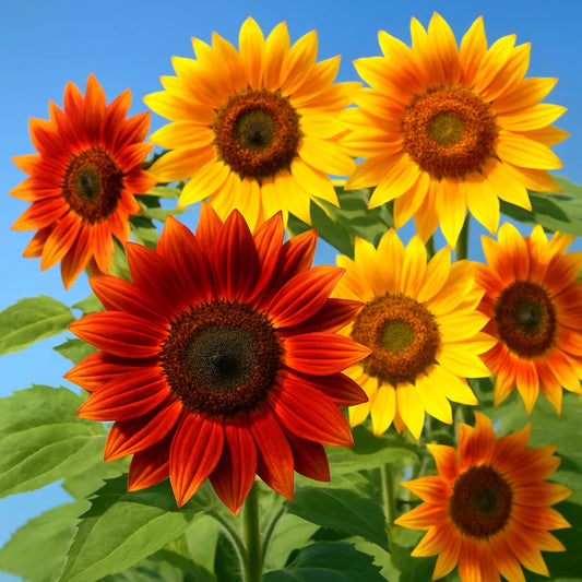 Autumn Beauty Sunflower Seeds - 100 Seeds - Helianthus annuus - Bee & Bird Magnet - 5-7' Mix