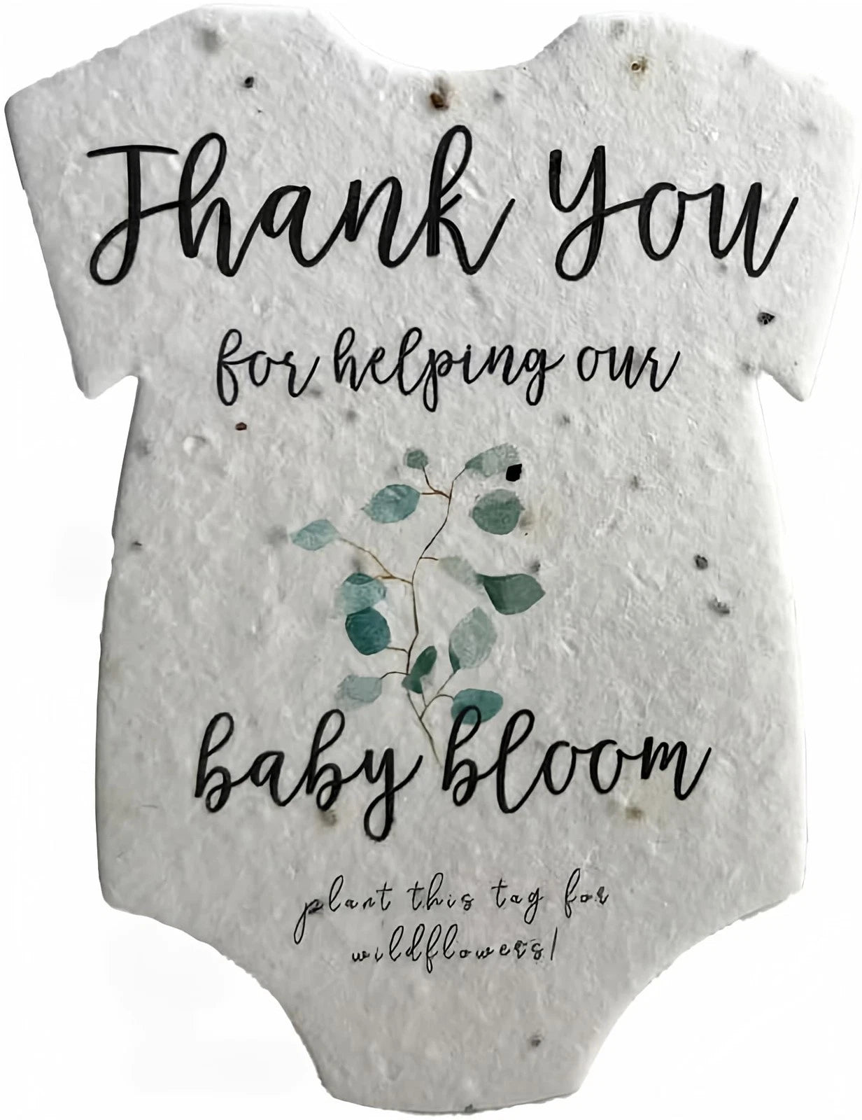 Wildflower Seed Paper Set of 12 Eco-Friendly Plantable Baby Bodysuits - Cotton, Nature-Inspired, Sustainable Gifts